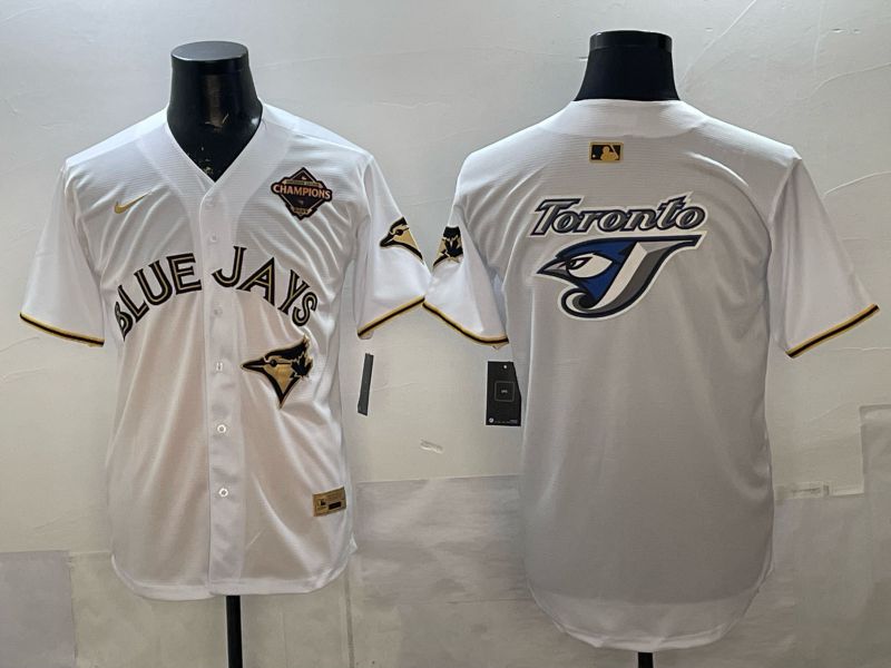 Men Toronto Blue Jays Blank White Gold 2026 Nike Game MLB Jersey 02->new orleans saints->NFL Jersey